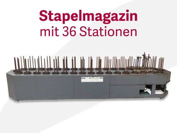 Pneumotec Stapelmagazin mit 36 Stationen, 380 mm Stapelhöhe